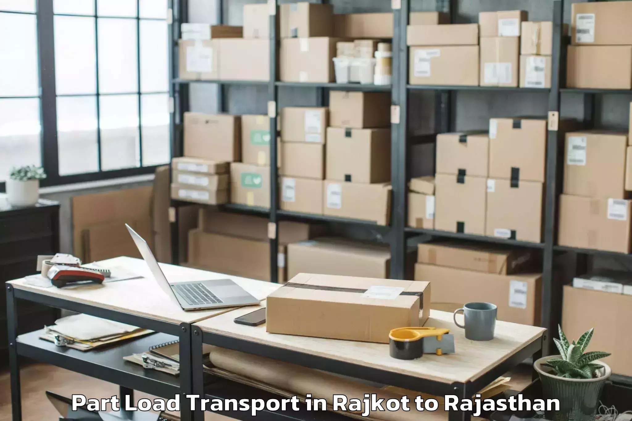 Professional Rajkot to Niit University Neemrana Part Load Transport